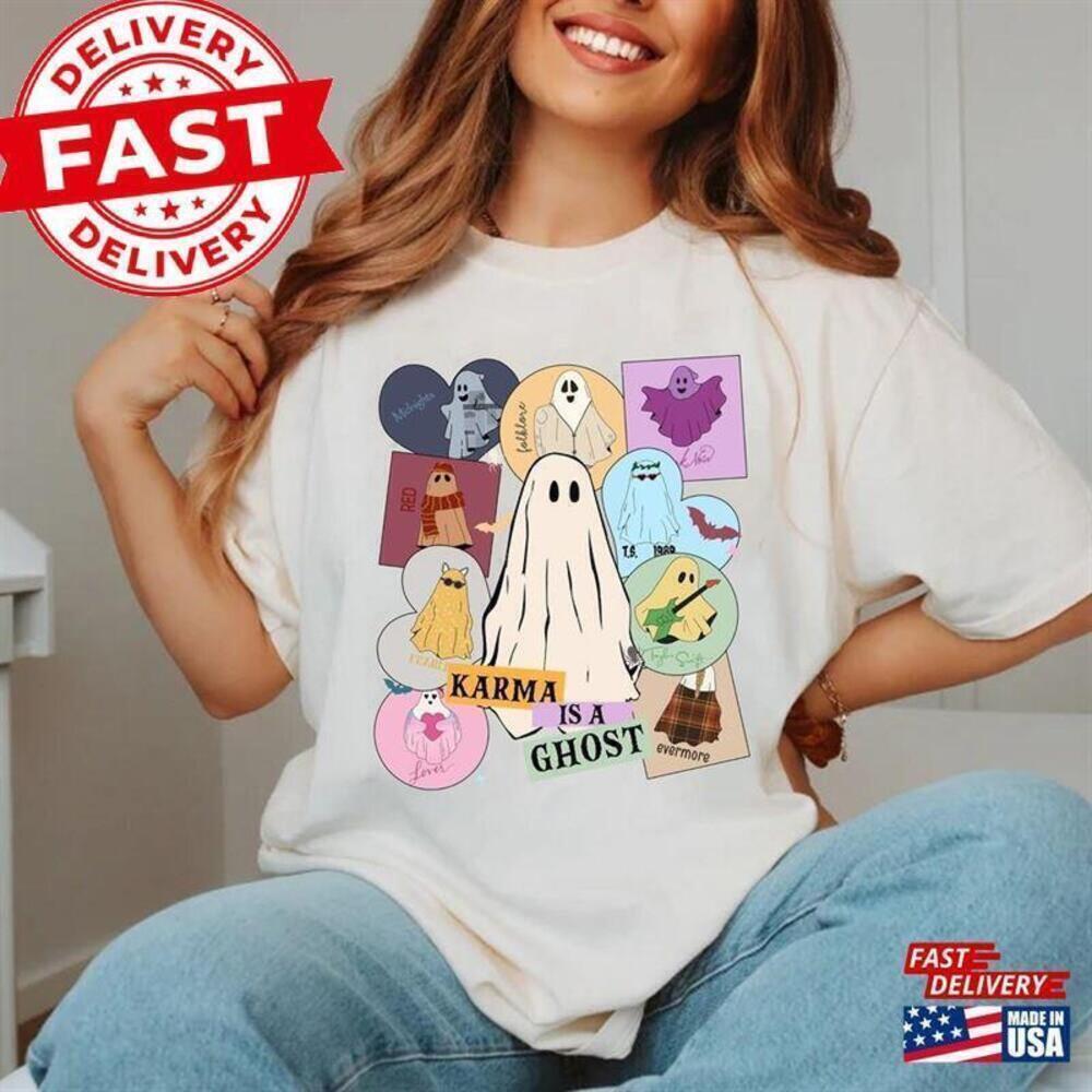 Karma Is A Ghost Eras Funny Cat Fearless Shirt Classic T-Shirt